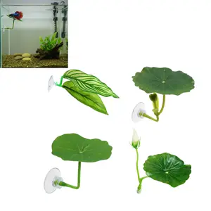 Fish Tank Decorative Leaf Shape Rest Bed, Realistic Lily Pad Design for Aquariums, Enhances Fish Habitat & Provides Comfortable Retreat, Aquatic Plants