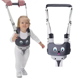 Baby Walker, Handheld Kids Toddler Walking Harness Helper Assistant Protective Belt Child Activity Walker Adjustable Standing Up Walking Learning Helper for Toddler 7-24 Month (Grey)