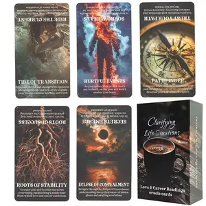 Tarot Card Game, English Version Versatile Tarot Deck with Love, Career Reading and Divination in Box, Boxed Set, 1 Box Card Games for Party, Family, Friends, Fun Game