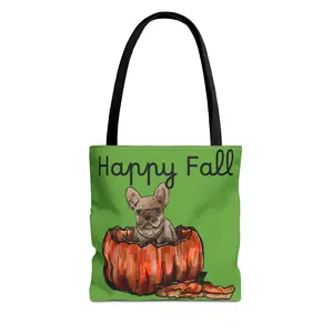 Happy Fall French Bulldog Tote Bag