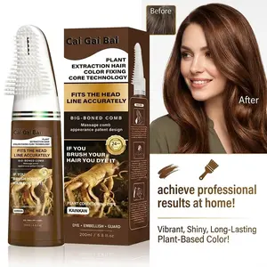 Hair Dye with Integrated Comb: Convenient Hair Dye Cream for Long-Lasting Color, No Fading, Plant Extracts, No Damage to Hair, Chestnut Brown, Natural Black, Highlights, Gentle Hair Care Hairdye