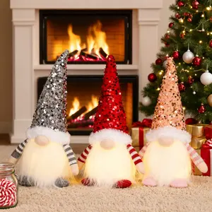 New LED Christmas Elf Home Decor, Glowing Dwarf Statue, Holiday Table Decoration, Perfect Gift for Room, Office, Living Room, Bedroom