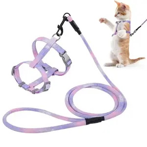 Adjustable Cat Harness and Leash Set for Small Medium & Large Pets Durable Leash Comfortable Vest Design Easy to Put On Outdoor Walking Lead for Pugs & Cats