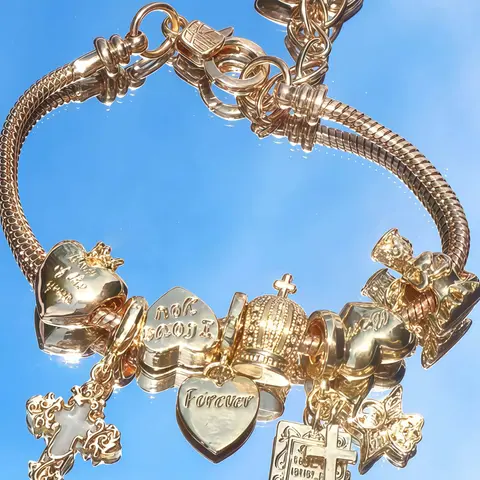 【Black Friday】Women's Charm Bracelet, Stunning Cross, Bible, Heart, Crown & Angel Pendants, Snake Chain Jewelry, Bracelet With Charms, Personalized Daily Party Accessory, Distinctive Jewelry Gift, Exquisite Bracelet, Fashion Bracelet