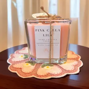 Square wood wick candle