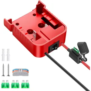 1 Packs Power Wheel Adapter for Milwaukee M18  Adapter 18V Power Wheel  Converter with Fuse &  & Wire Terminals 12AWG Wire for DIY Ride On  and Rc Toys