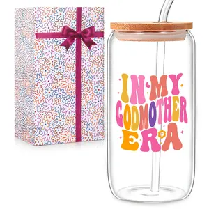 Godmother Proposal Gift for Women-Will You Be My Godmother Gifts from Godchild Pregnancy Announcement Gifts Christmas, Birthday, Mothers Day Gifts for God Mother, Godmom - 16 Oz Coffee Glass