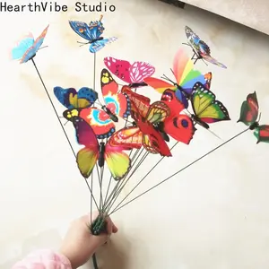 12pcs Butterfly Decoration Stakes 3D Artificial Butterfly Yard Planter Flower Pot Home Party Garden Patio Decoration