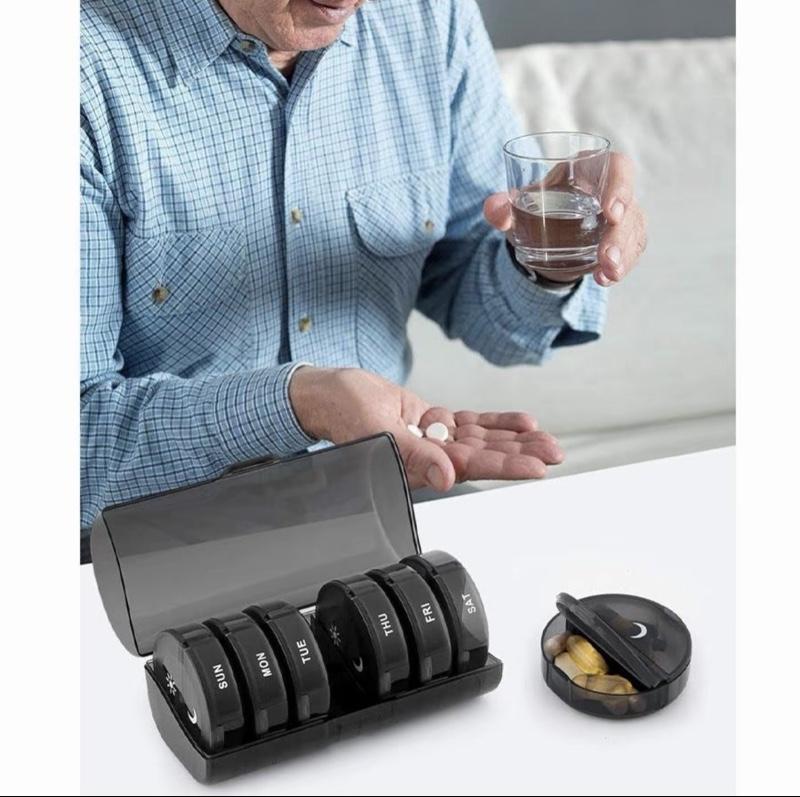 Weekly Pill Organizer, Medicine Organizer, Supplement Organizer, 7-day Large Capacity Pill & Vitamin Storage Box, Summer Essentials Portable Pill Box for Travel & Home Use, Organizer Storage