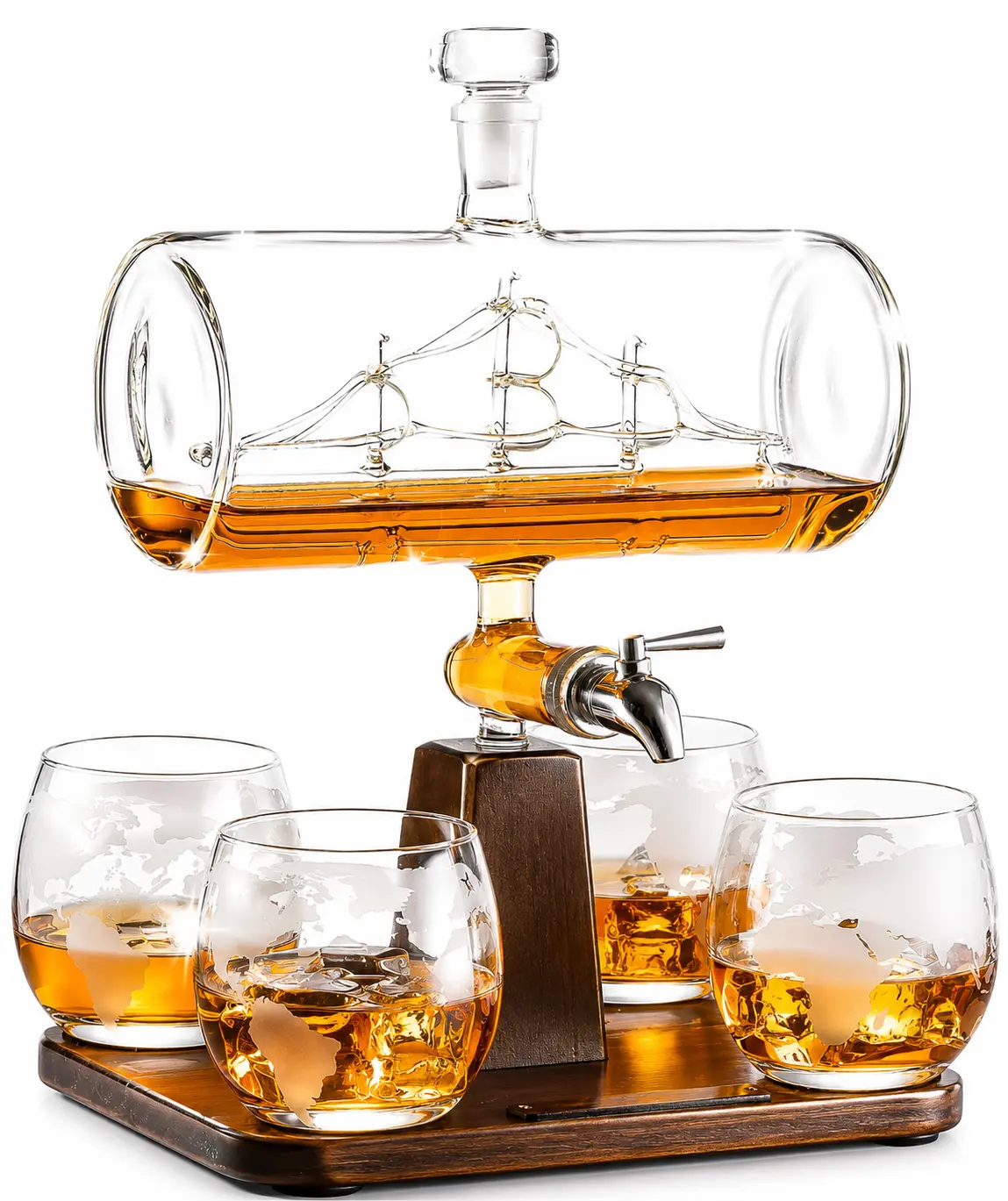 Antique Ship Decanter Set Premium Barware Gift Elegant Drinkware Collection