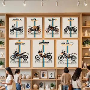 Motorcycle S-Suzuki Classic Fashion Poster HD Heavy-Duty Self-Stick Waterproof Wall Decor Tool-free durable Conceals wall flaws elevates style for living rooms bathrooms & kitchens