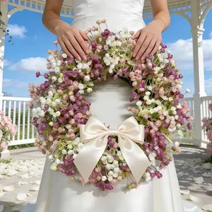 Spring New Easter Wreath, Colorful Eucalyptus Wreath, Faux Floral Garland, 11.8 Inch Fake Flower, Window Decoration, Door Hanging, Artificial Plant Decor