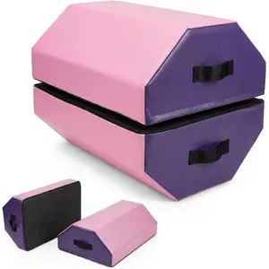 Detachable Octagon Gymnastics Mat, 17"X17"X23" Home Tumbling Mat, Skill Shape Tumbling Backbend Trainer Exercise Mat, with High-Density Foam & Waterproof Cover, for Gym Cheerleading, Martial Art