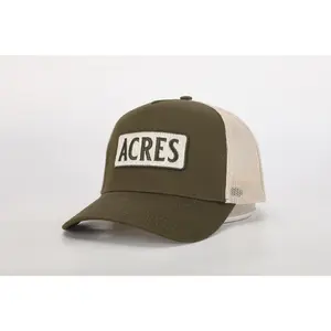 Acres 5-Panel Cotton-Poly Snapback Trucker Hat - Embroidered Logo, Breathable Mesh, Casual Fashion Accessory