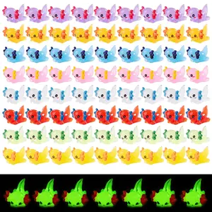 25pcs Mini Resin Axolotl Figurine, Glow-In-The-Dark Tiny Animals, Luminous Charms for DIY Crafts & Gardens, Perfect for Dollhouses & Plant Decor