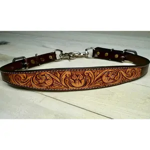 Tulip Leather Tooled Wither Strap