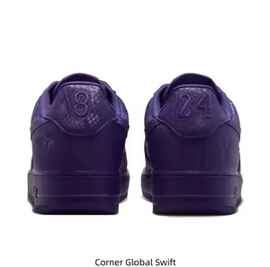 Brand New in Box Low-Top Casual Sneakers Deep Purple Colorway Snake-Embossed Leather Upper + Rubber Outsole Tone-on-Tone Swoosh Metal Lace Tips Detail Unisex Shoes