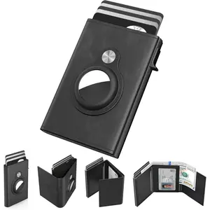 Mens Wallet Card Holder-Business Mens Card Pack, Leather, Slim Pop up Card Case Wallet, Carbon Fiber, Minimalist - 9-14 Card Capacity | ID Window | Cash Slot | Magnetic Closure