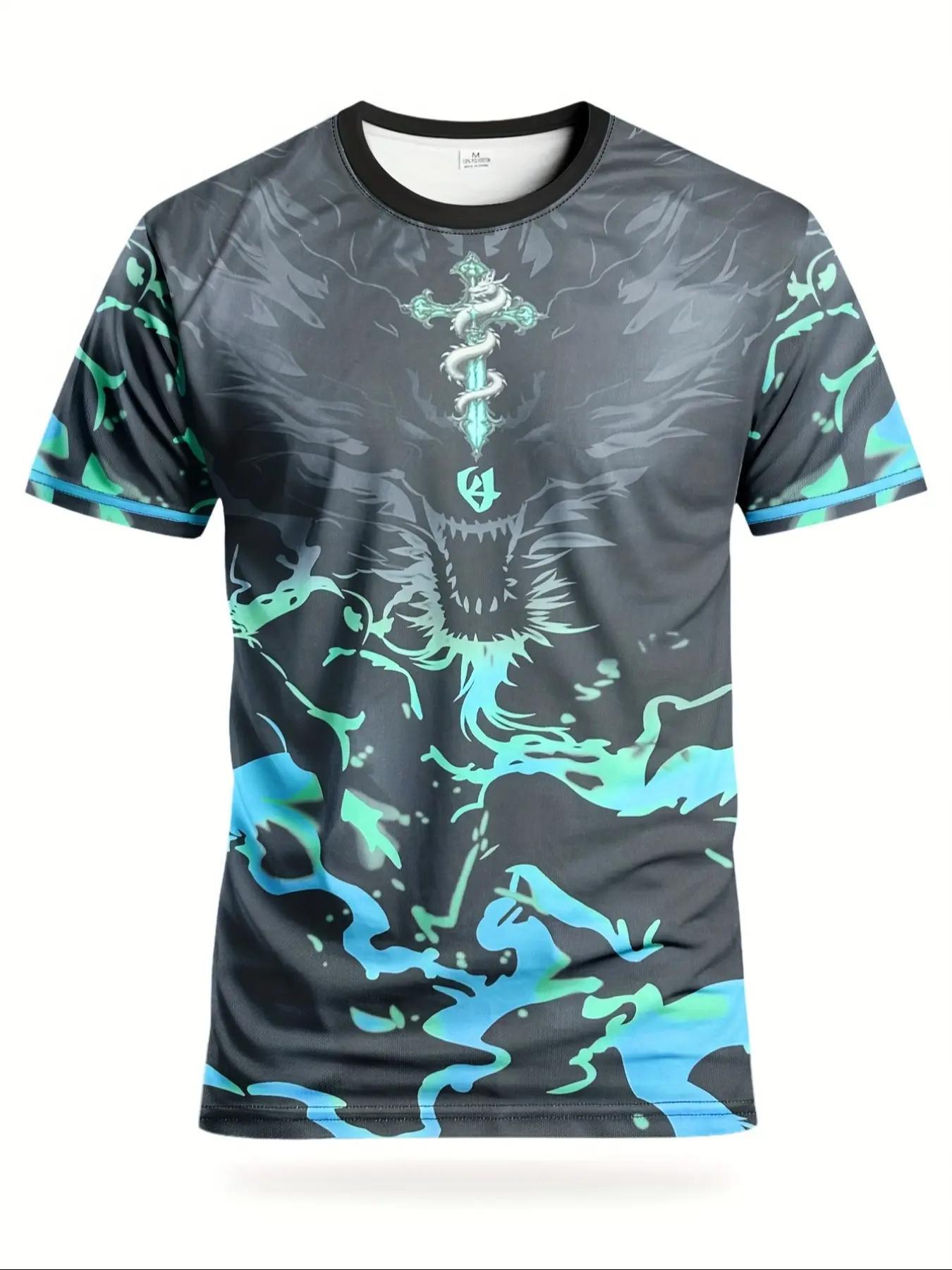 Men's Youth Football Jersey with Dragon Print, Lightweight Breathable, Sporty Style, Ideal for Matches, Training, Gym, Casual Wear