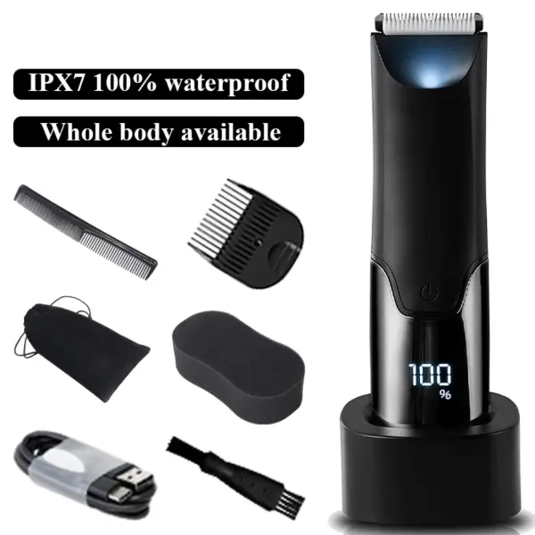BaldMaster Pro Electric Body Hair Trimmer, Designed for Skin Safe Ball Shaving for Men - IPX7 WaterProof, Cordless Manscape Safe with Precision Grooming for Smooth, Healthy Balls with Comfort by BALD DAD DUDES