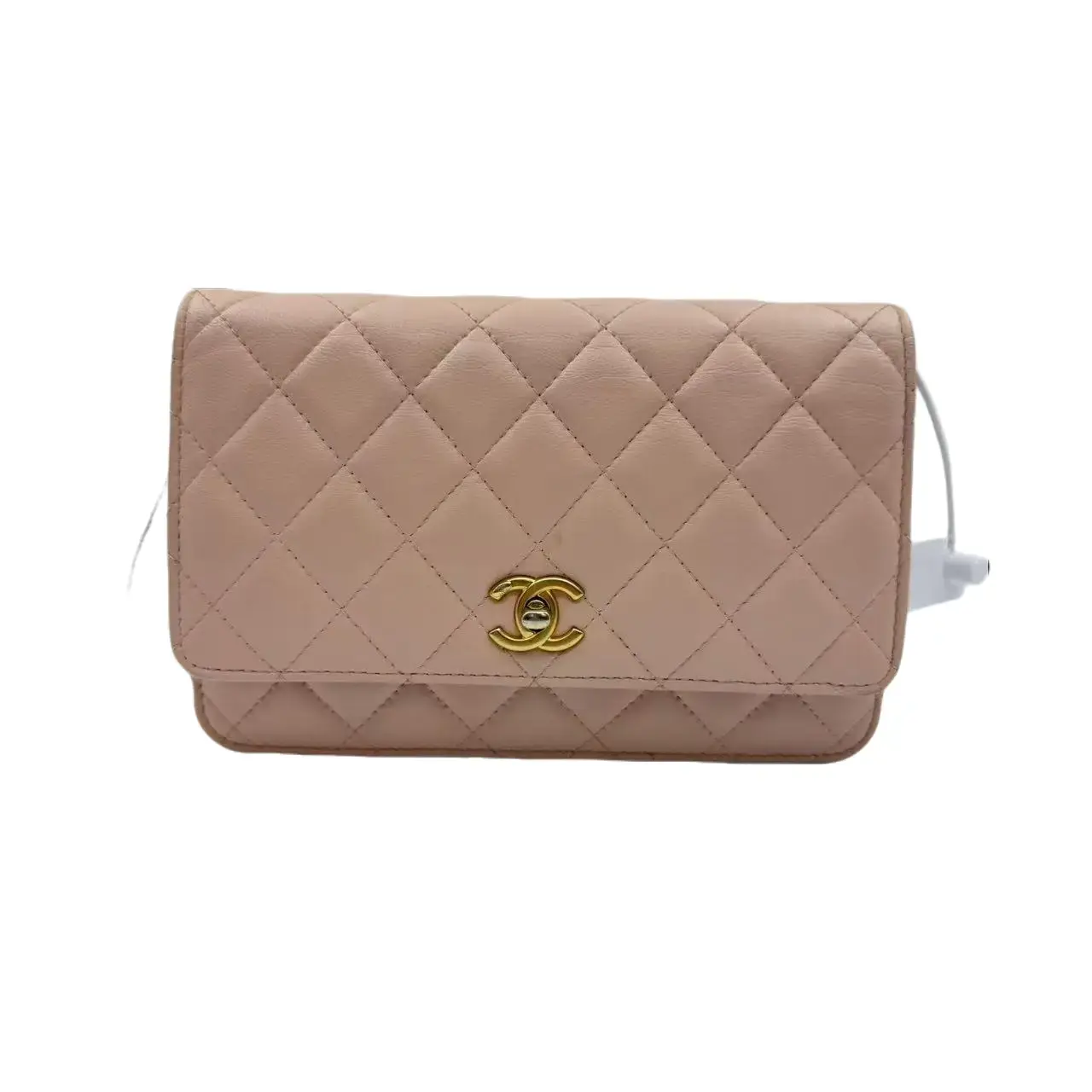 Pre-owned CHANEL hz8 light pink golden ball woc chip chain bag
