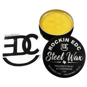 RockinEDC Steel Wax – 2 oz  Carbon Steel Protectant Wax Handcrafted in Texas by RockinEDC.com
