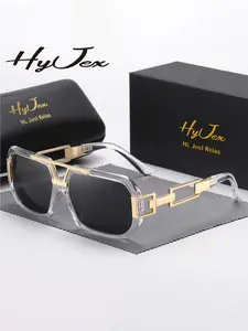 HYJEX 1 Piece Unisex High-End Craftsmanship Full Frame Tinted Lens Sunglasses Refined Functional Square Frame Sunglasses UV400