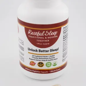 Restful Sleep Traditional & Modern Together Plus CoQ10 Unlock Better Sleep 60 Dietary Vegetarian Capsules 1 Month Supply