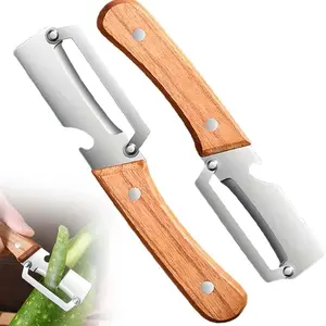 Multi-Functional Vegetable Peeler for Kitchen, 2026 New Stainless Steel Peeler with Wooden Handle and Bottle Opener, Kitchen Tool for Fruit Veggie Pumpkin, Gifts for Mom (2PCS)