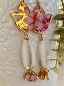 Lotus dentalium earrings
