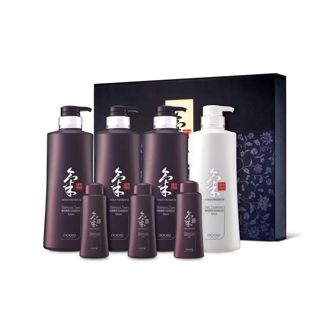 Daeng Gi Meo Ri Ki Gold Premium Haircare Set (3 Shampoos, 1 Treatment), Korean Anti-Thinning Formula with Herbal Extracts, Hydrating Daily Moisturizer for Adults, Cleanser, Cosmetic, Any, Single Item, 2000G, 12 Months, 3 Daily Cleansing Shampoos, Pack, Hy
