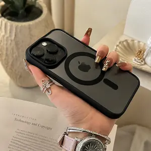 New Acrylic Magnetic Clear Case For iPhone17/ 16 15 14 13 12 11 Pro X XS Max 16 Plus Magsafe Wireless Charge Girls Pink Hard Back Cover phone  case  For iphone 13 iphone 16  case
