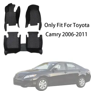 Full Set Nappa PU Leather Car Floor Mat For Toyota Camry 2006-2011 Front And Rear Cushion Slip-Resistant Wear-Resistant Auto Interior Accessories
