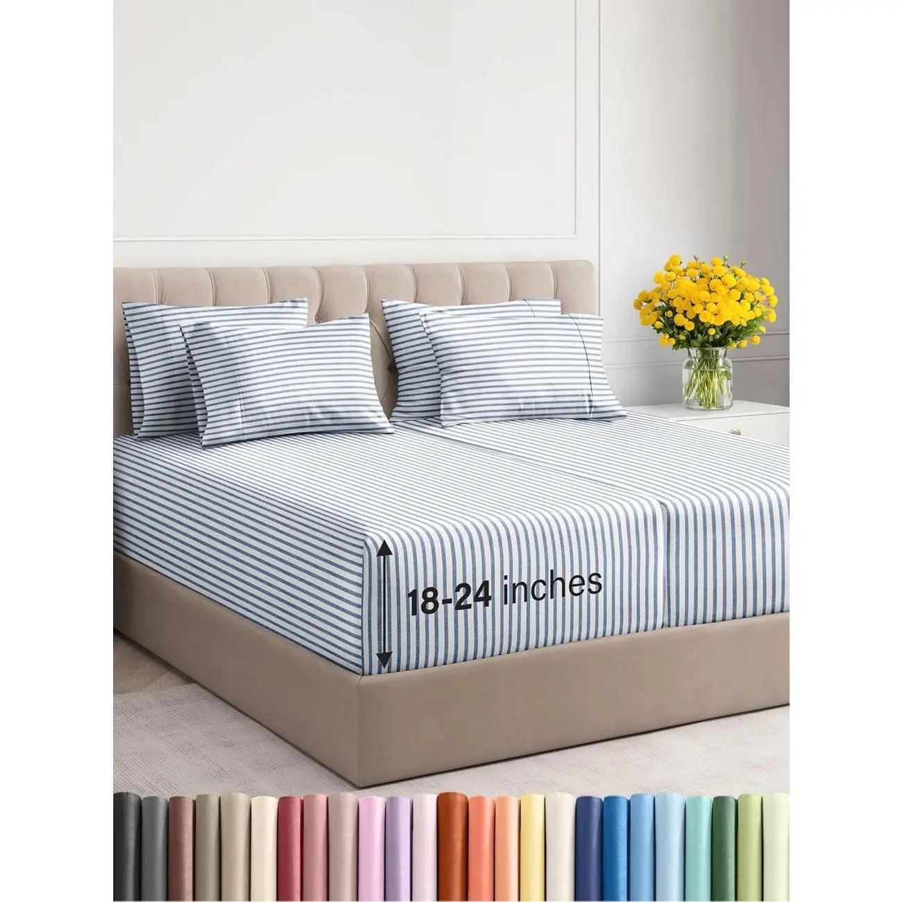 Breathable & Cooling Split King Sheets - Extra Deep Pockets. Extra Deep Split King Sheets.