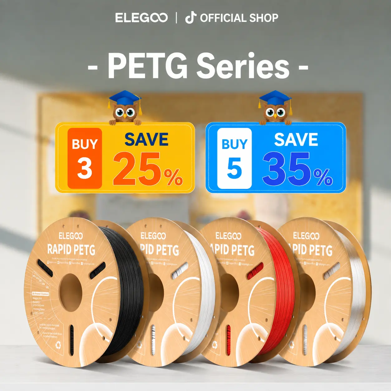 ELEGOO Rapid PETG Filament 1.75mm 1KG for 3D Printer, PETG/RAPID PETG tiktokshopbacktoschool,back to school,back to school haul