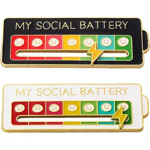 Social Battery Pin - My Social Battery Creative Lapel Pin, Fun Enamel Emotional Pin 7 Days A Week