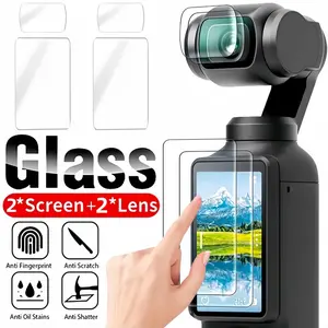 Two-Pack 9h Tempered Glass Film for Dji Osmo Pocket 3, Full Coverage HD Transparent Screen Protector, Scratch-Resistant, Gift for Men and Women