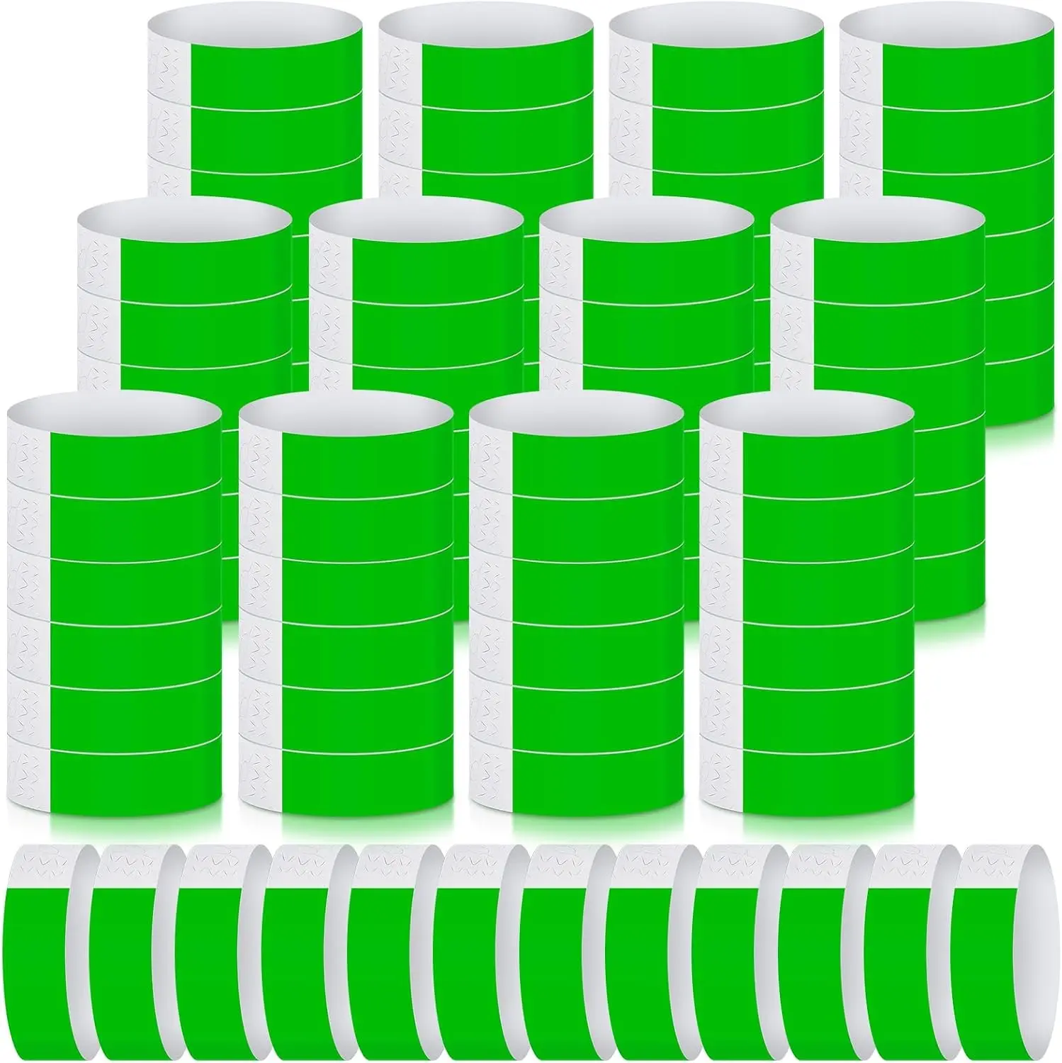 1000 Pcs Neon Paper Wristbands Waterproof Adhesive Wristbands Lightweight Neon Colored Hand Bands for Events Concert Party (Green)