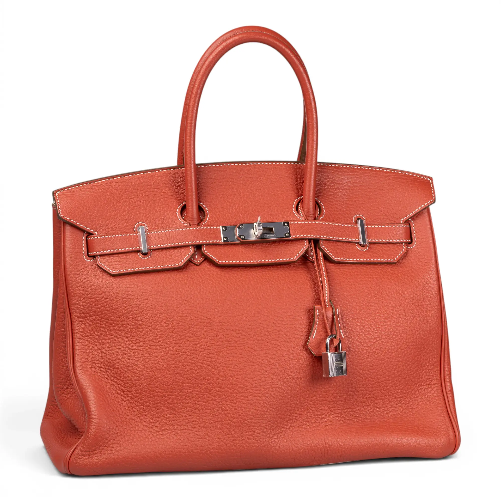 Pre-owned HERMÈS leather Shoulder Bags Hermes Birkin 35 Red Clemence CN26070171