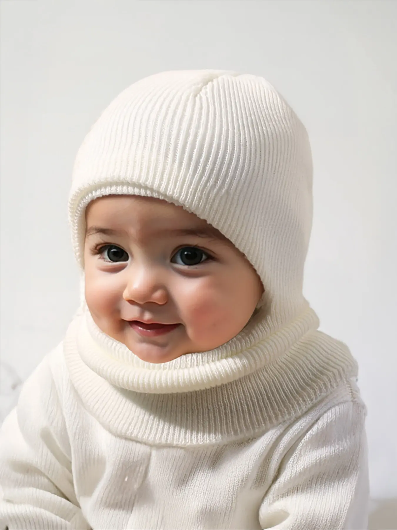 Newborn Knit Hat Set for Babies 1-3 Years Old, Outdoor Warm Winter Cap, Casual Style Kint Fabric, Ideal for Daily Commuting