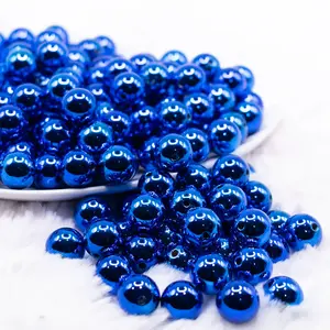 12mm Royal Blue Reflective Bubblegum Beads