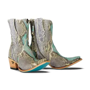Vickson Exotic Bootie - Blue Watercolor