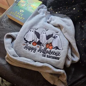LICENSED Halloweenie Embroidered Sweatshirt, The Ravenhood Book Series Merch, Bookish Merch, Kate Stewart Author, Embroidered Sweatshirts, High quality hoodie Embroidery Pullover