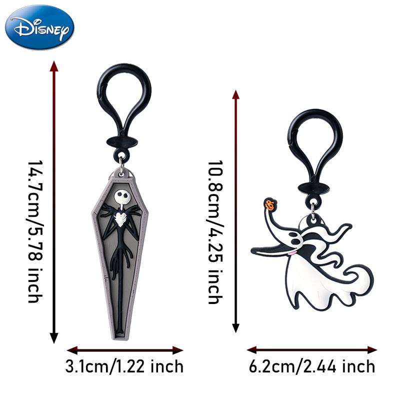 1PC The Nightmare Before Christmas Jack Zero Keychain Officially Licensed Gothic-Vibe Collectible Skeleton Animal Anime Peripheral Backpack Decoration Car key Pendant Desk Ornament Durable PVC Rubber Gift