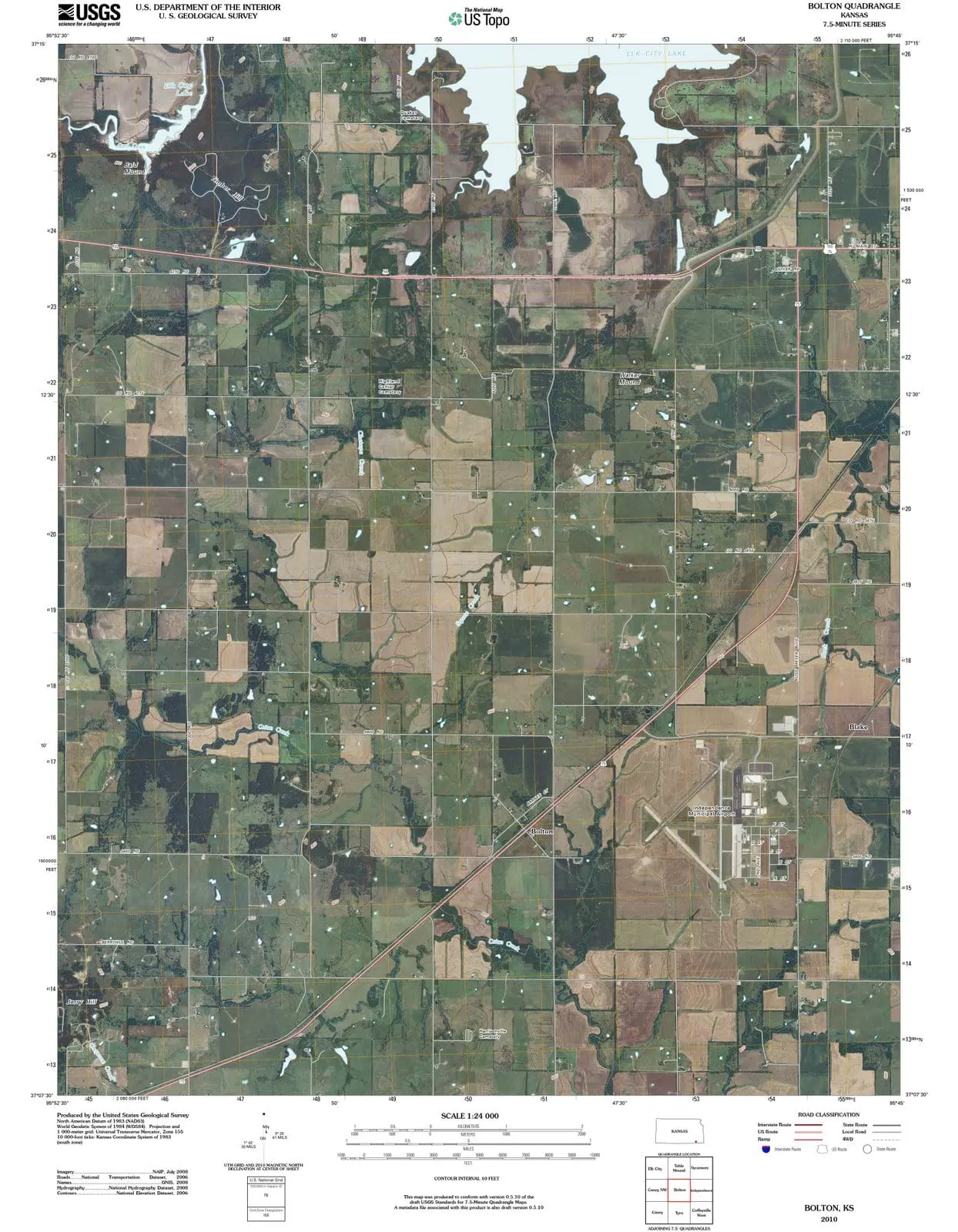 Bolton Kansas USGS Topographic Quadrangle Map, 2012, 1:24000
