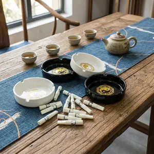 Creative Ceramic Ashtray, Portable Desktop Ashtray, Modern Style, Indoor Outdoor Use, Home Office Fashion Decor, Handmade Gift, Unisex