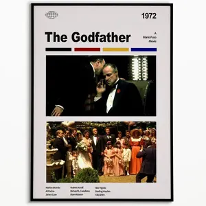 The Godfather Dual Scene Poster, Mafia Family Art, 1972 Classic Movie Print, Whisper + Wedding Scene, Mario Puzo Movie Poster with Film Home Decor