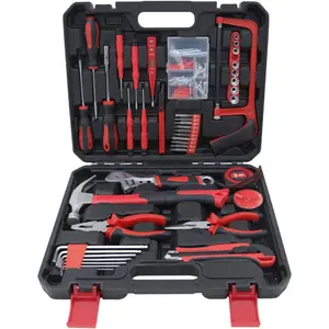 Household Tool Set Essential Home Repair Tool Kit Suitable for College Students and Home Use, Comes with a Plastic Toolbox