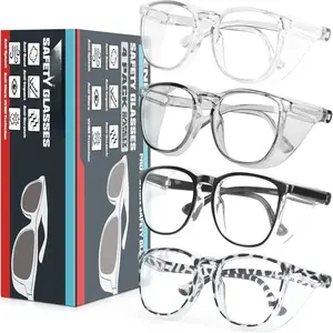 4 Pack Safety Glasses Goggles For Women Anti Fog, Cute Protective Eyewear for Nurses, ANSI Z87+ Anti-Blue Light