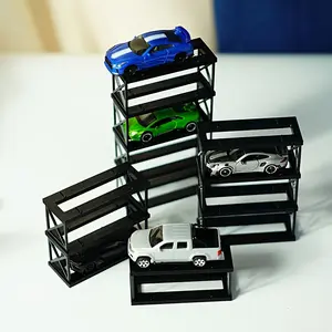 A storage rack suitable for 1:64 scale and 1:43 scale car models. It is designed based on the real three-dimensional parking rack and is used for displaying and storing car models. Display Container Durable Holder Display Shelf